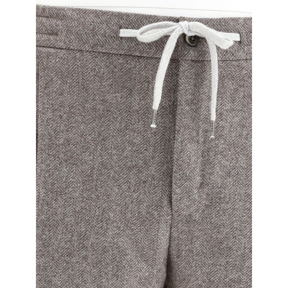 PT Torino Braune Fleece-Wollhose im Freizeitstil