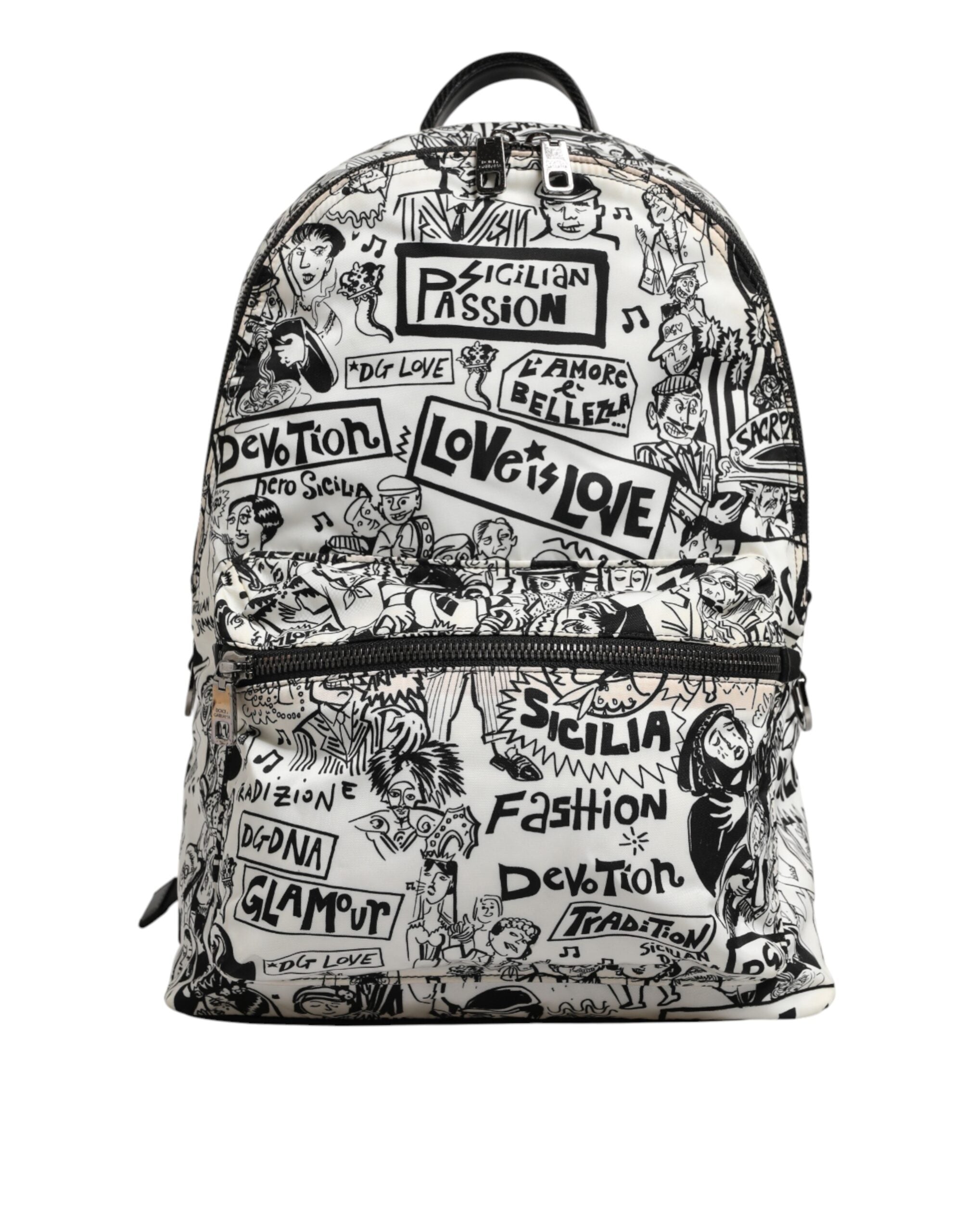 Dolce & Gabbana Rucksack mit Graffiti-Print in Schwarz-Weiß für Herren