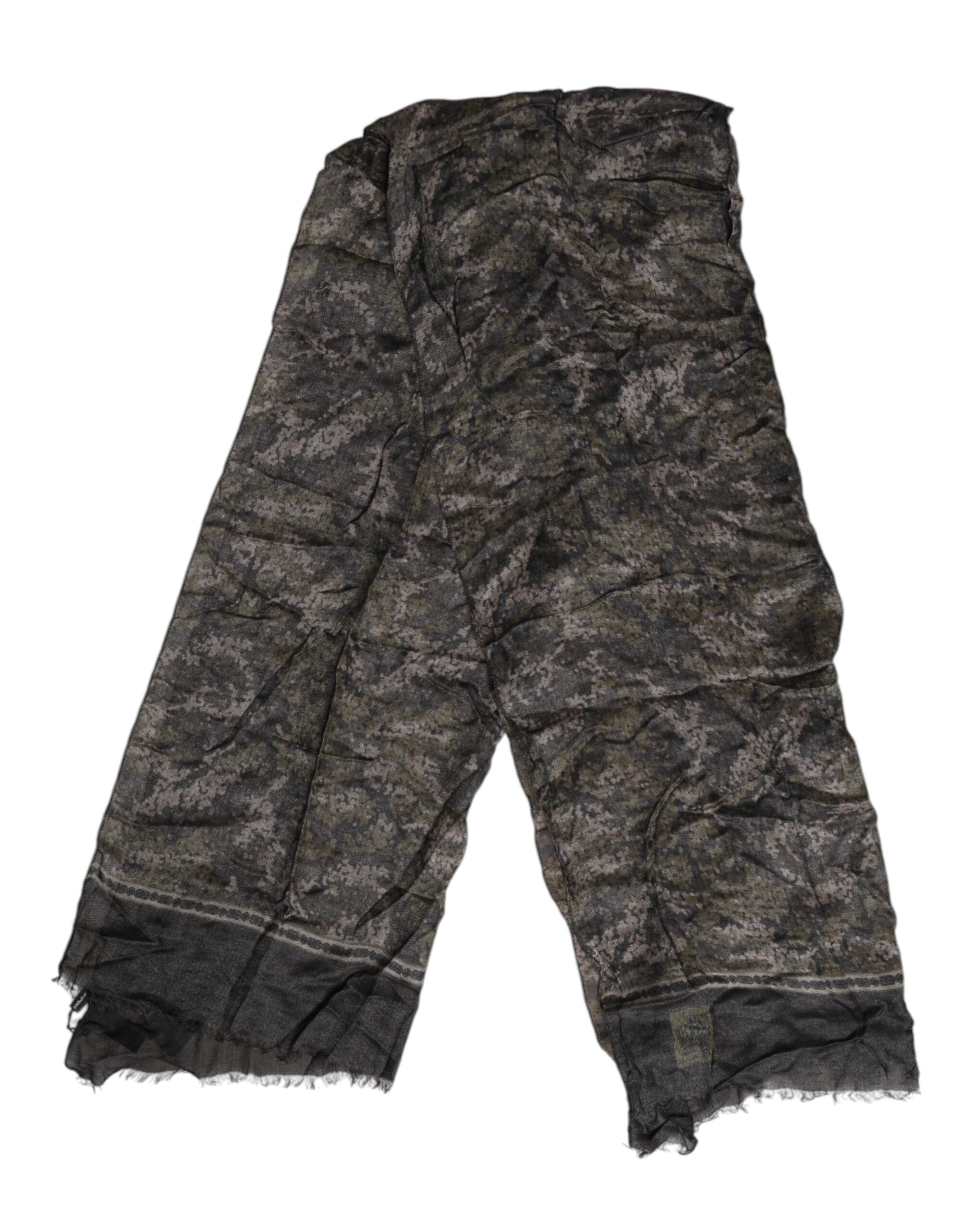 Dolce & Gabbana Foulard-Schal mit Fransen und Tarnmuster in Multicolor