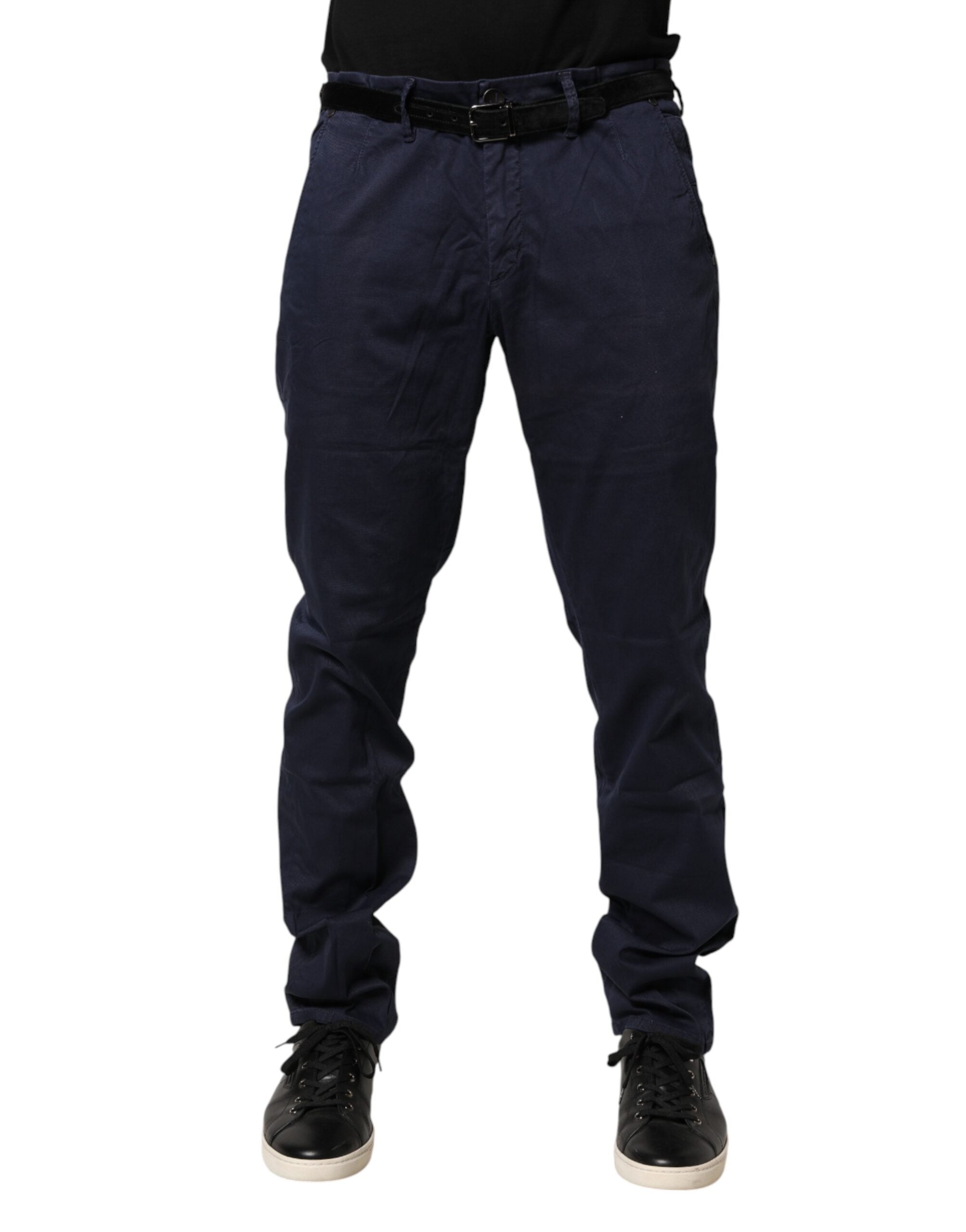 Jeckerson Blaue Baumwoll-Stretch-Chino-Hose mit geradem Schnitt für Herren