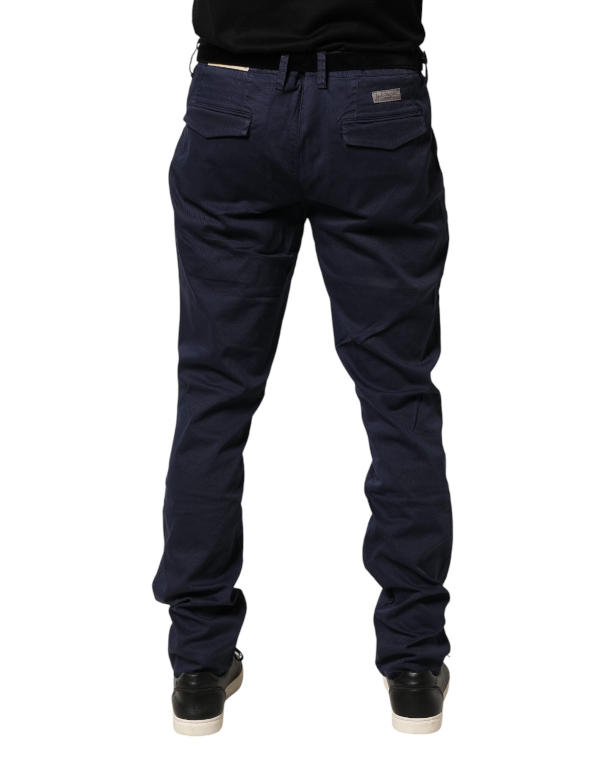 Jeckerson Blaue Baumwoll-Stretch-Chino-Hose mit geradem Schnitt für Herren