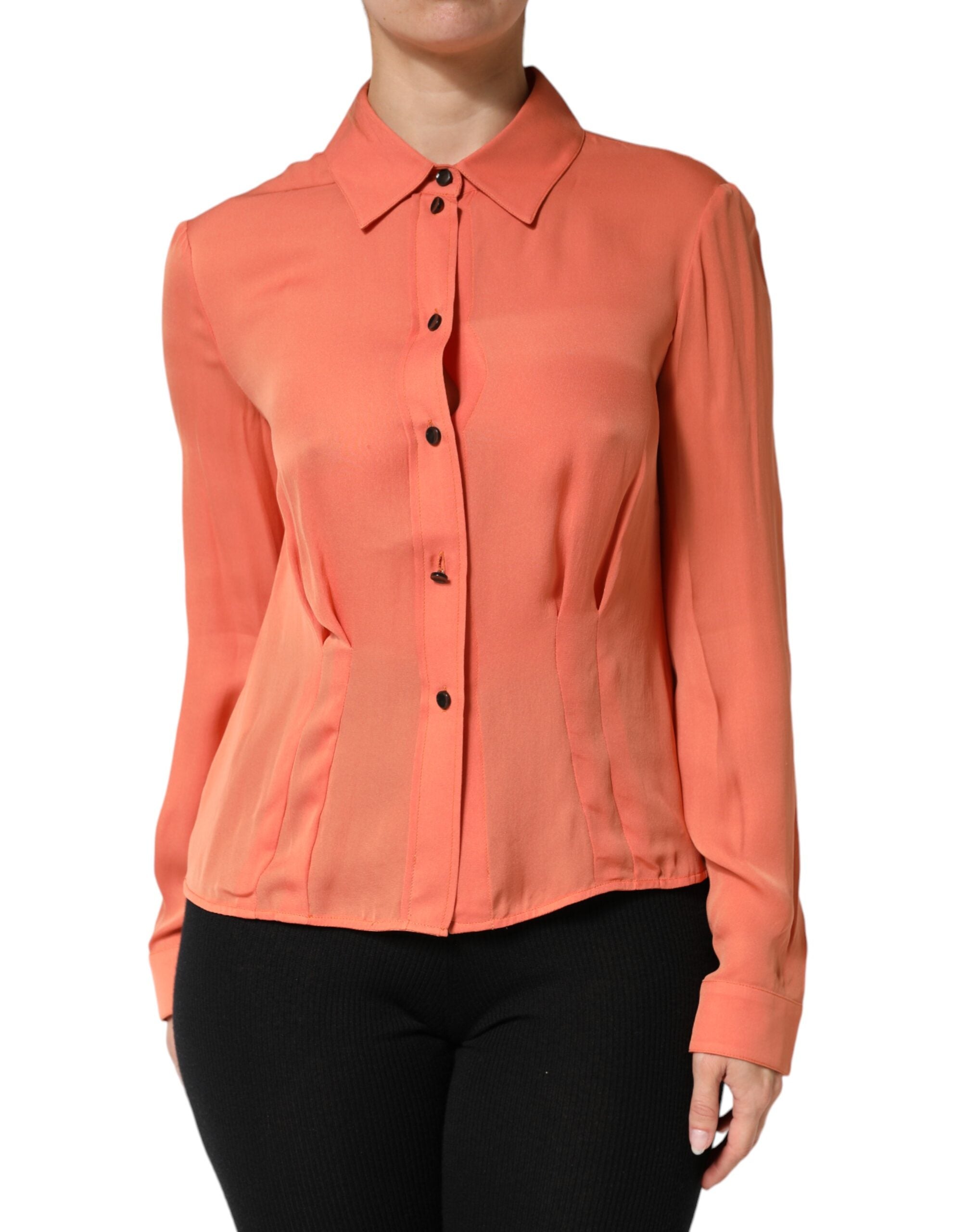 Emporio Armani Orange Hemd mit Knopfleiste und langem Arm