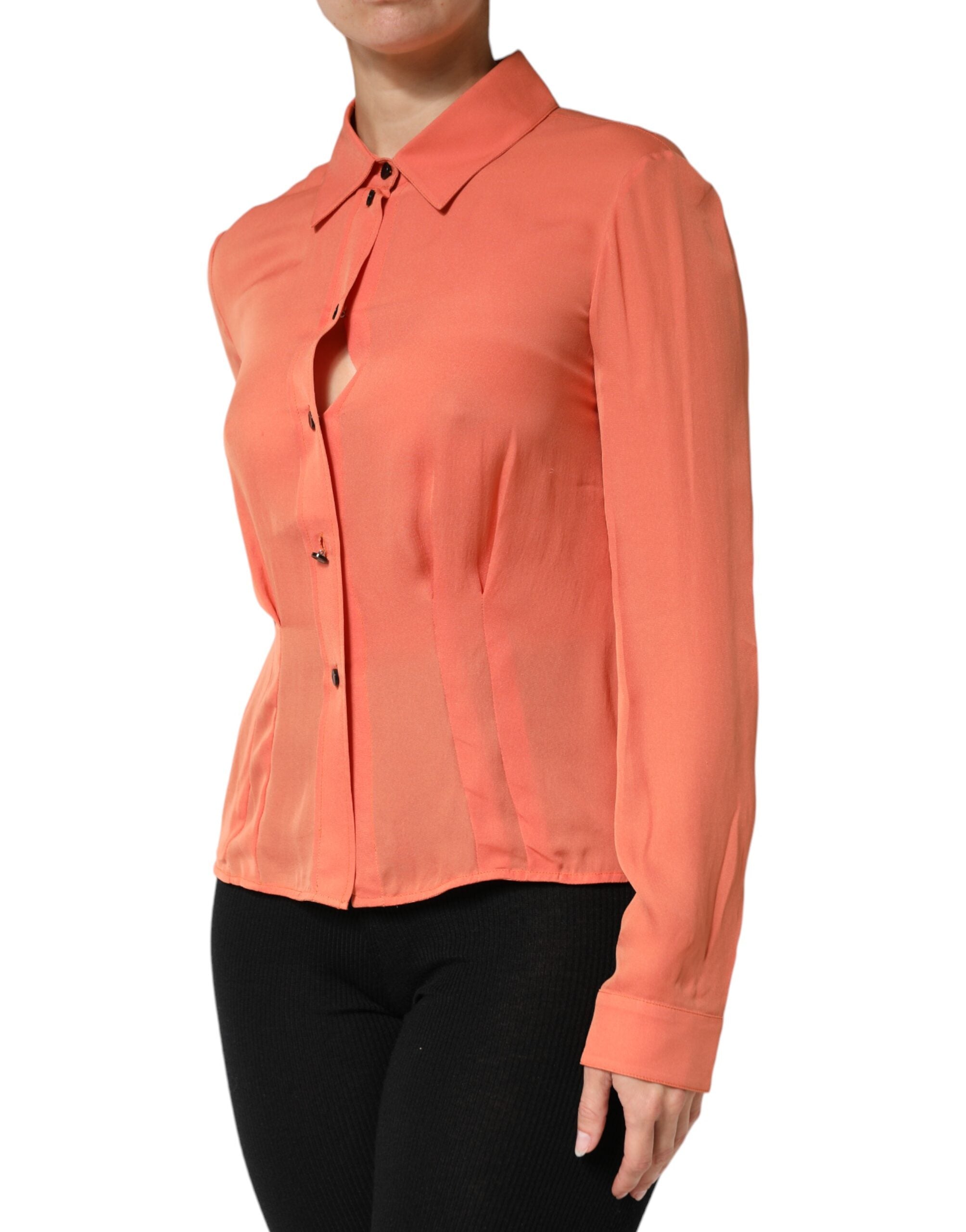 Emporio Armani Orange Hemd mit Knopfleiste und langem Arm