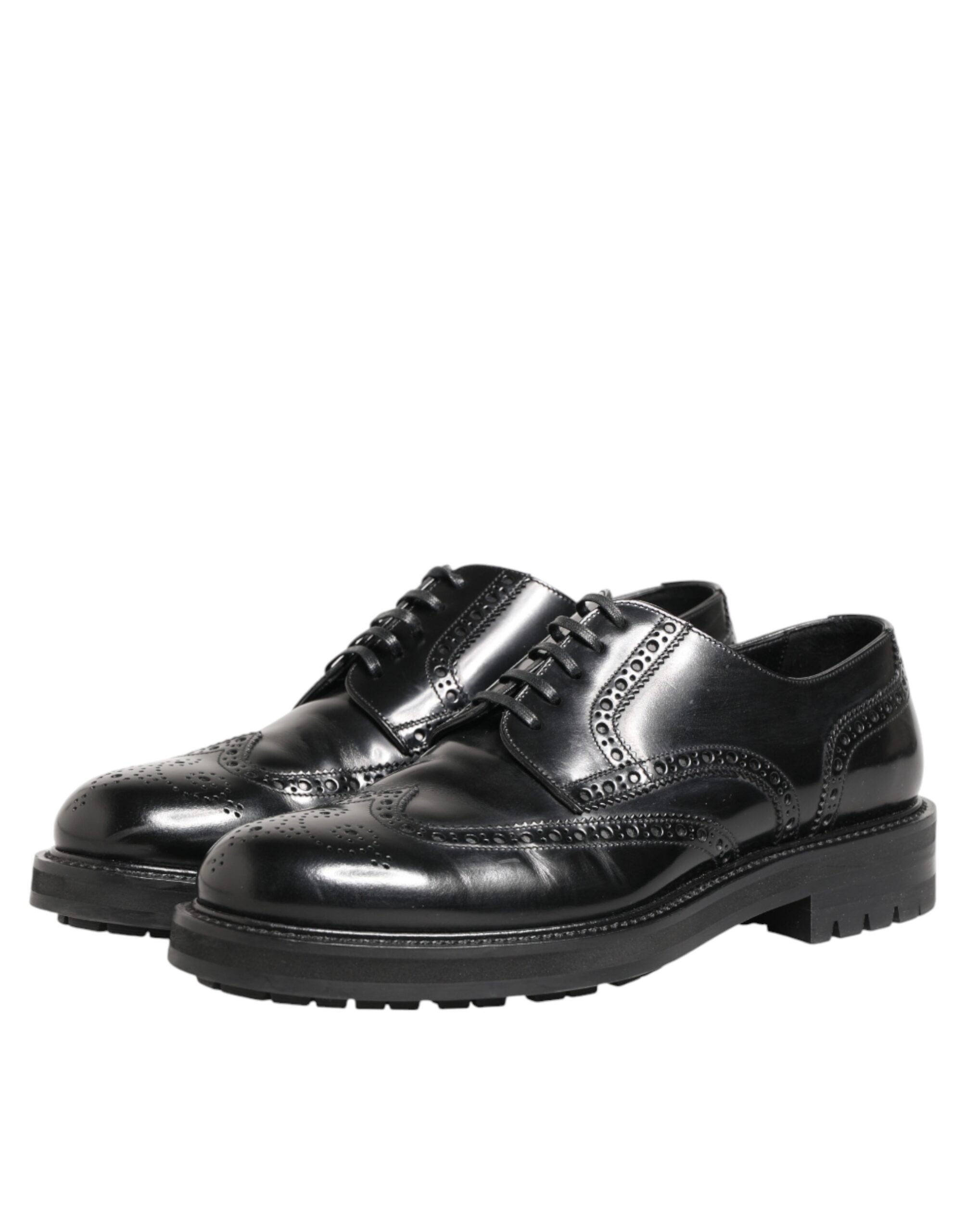 Dolce & Gabbana Schwarze Derby-Schuhe aus Kalbsleder für Herren