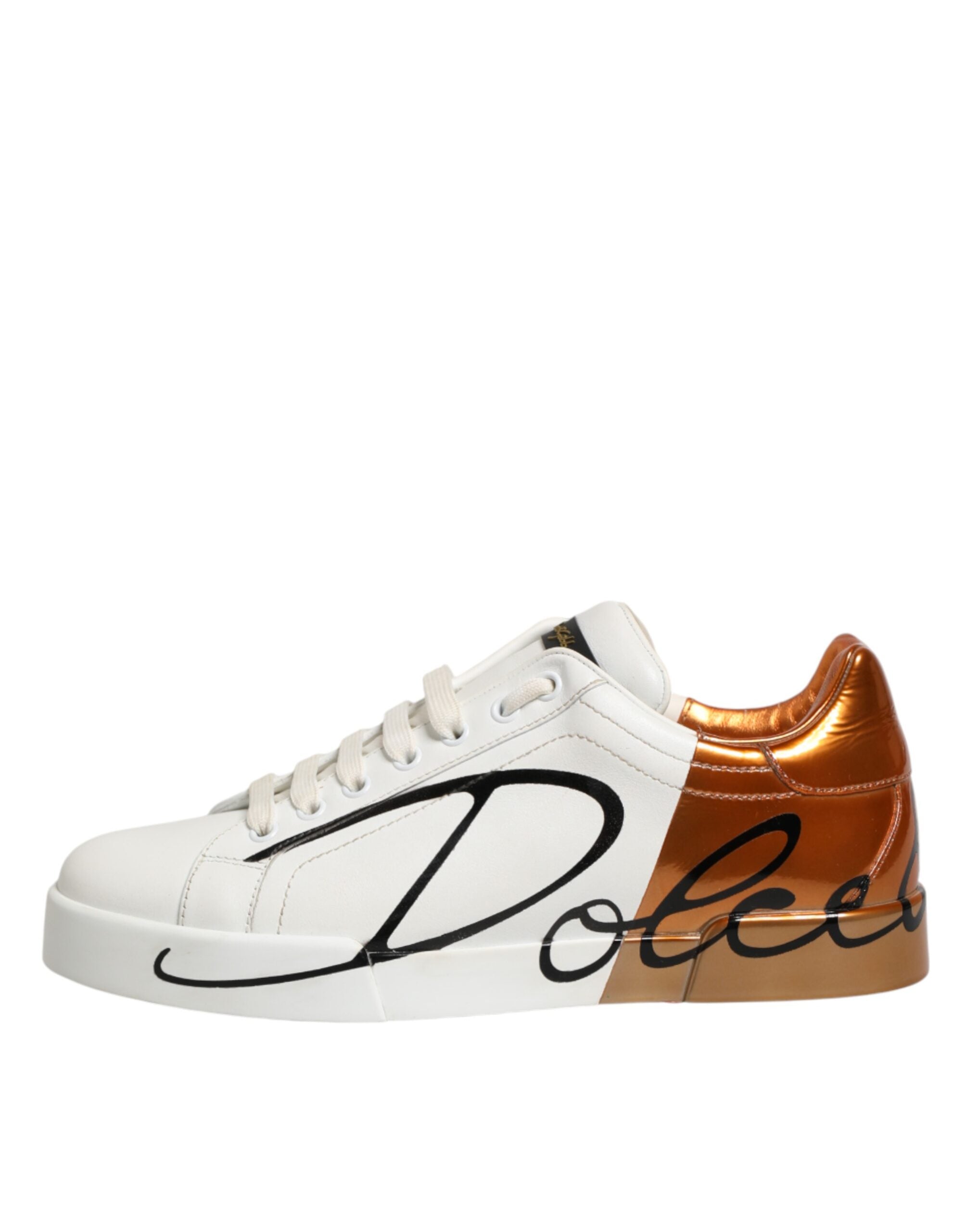 Dolce & Gabbana Weiße und braune Ledersneaker