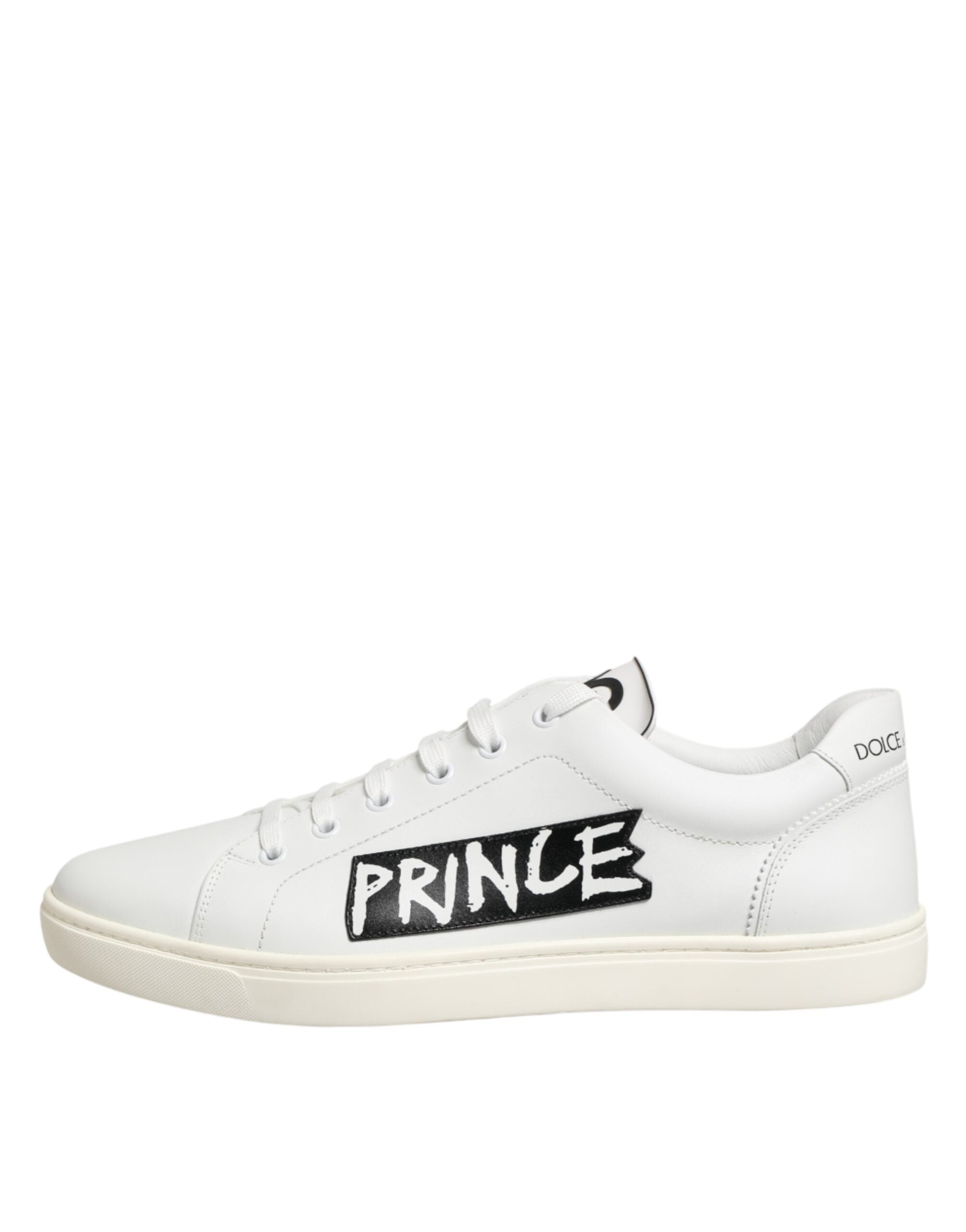 Dolce & Gabbana Weiße Prince Leder Low-Top Sneaker für Herren