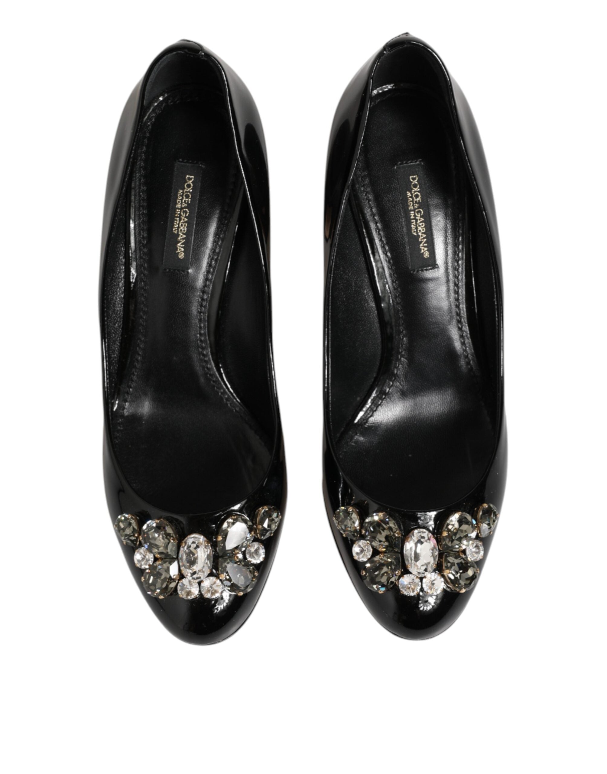 Dolce & Gabbana Schwarze Leder-Pumps mit Kristallen