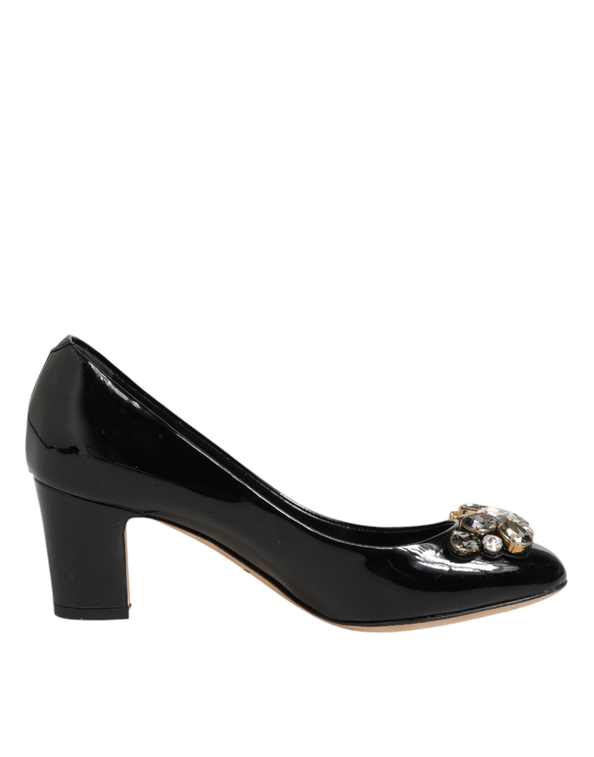 Dolce & Gabbana Schwarze Leder-Pumps mit Kristallen