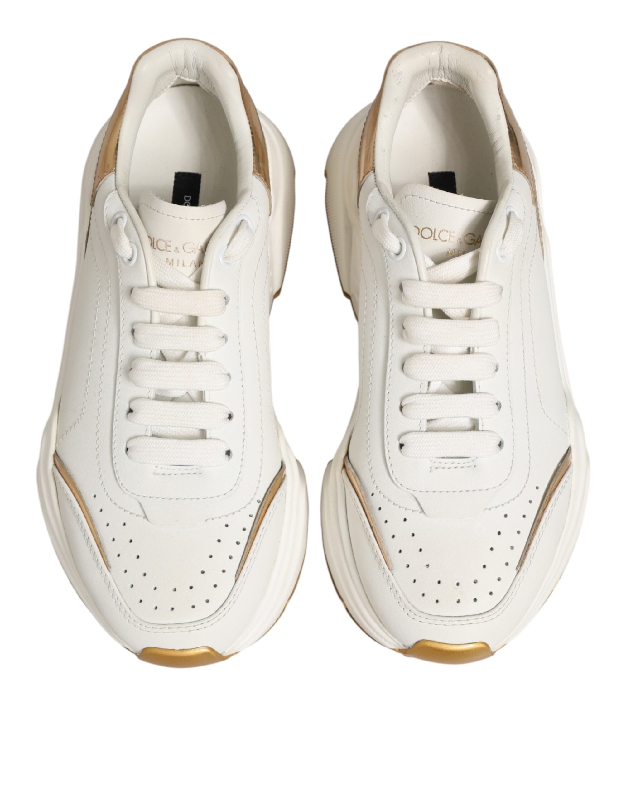 Dolce & Gabbana Weiße und goldene Daymaster Sneakers