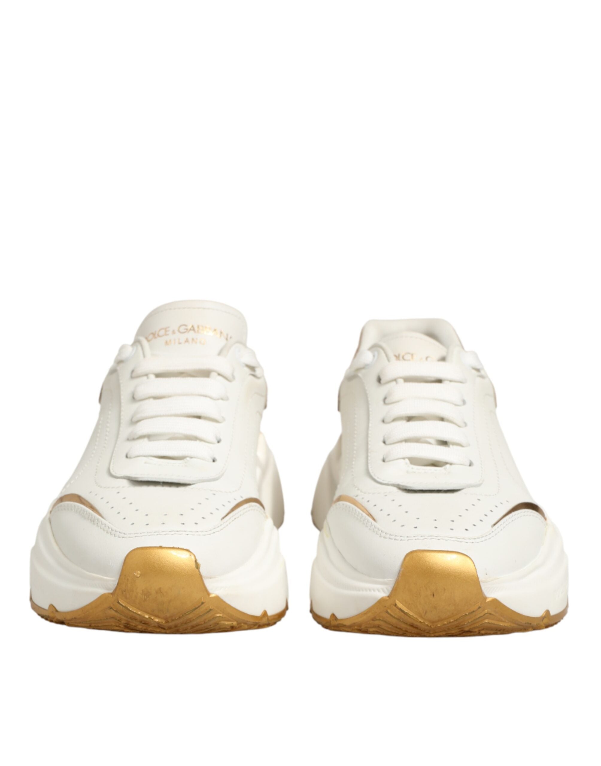 Dolce & Gabbana Weiße und goldene Daymaster Sneakers
