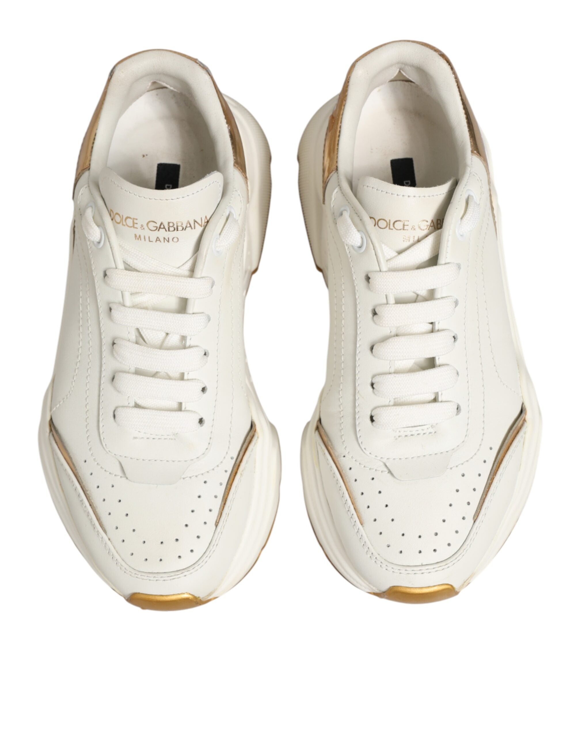 Dolce & Gabbana Weiße und goldene Daymaster Sneakers