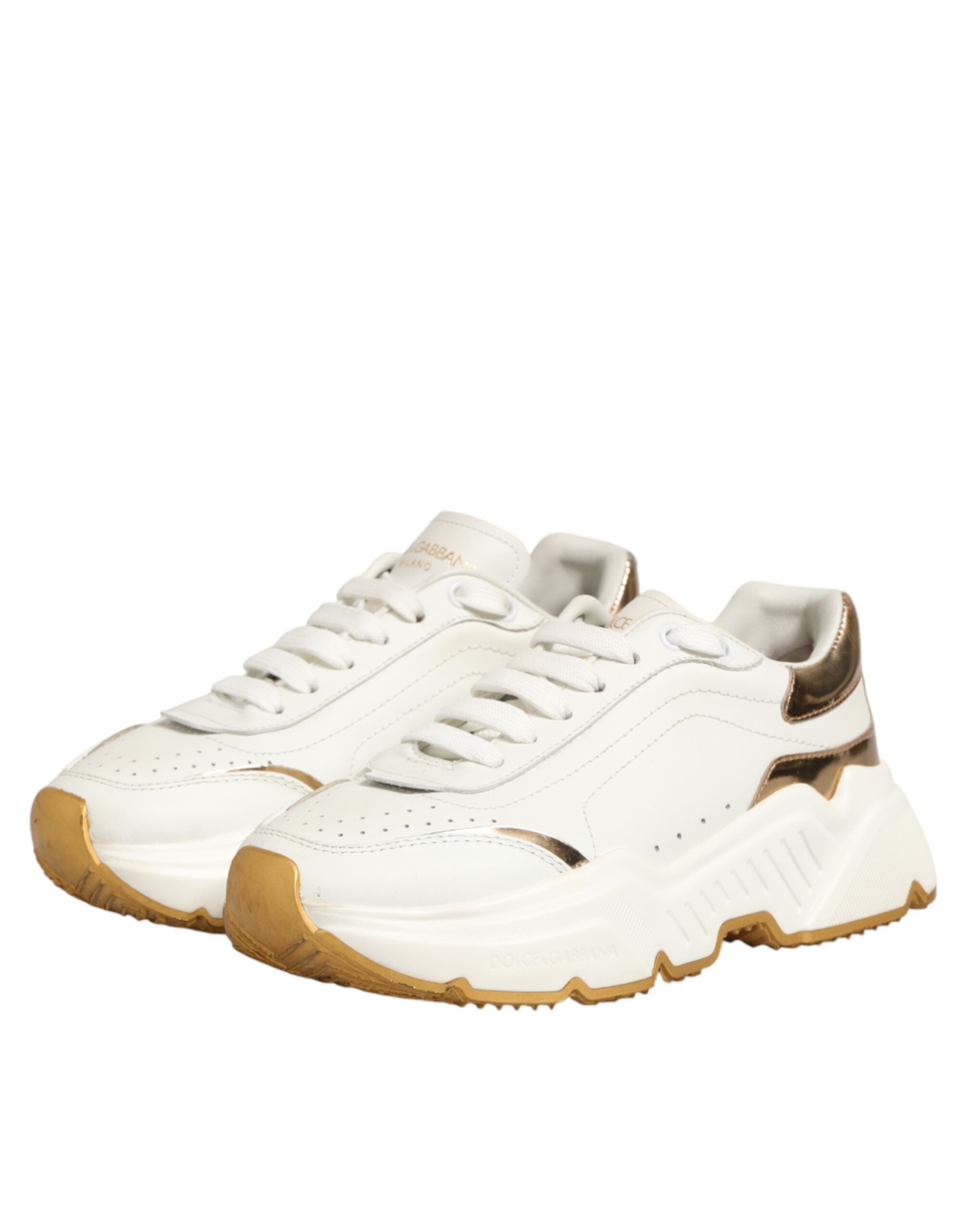 Dolce & Gabbana Weiße und goldene Daymaster Sneakers
