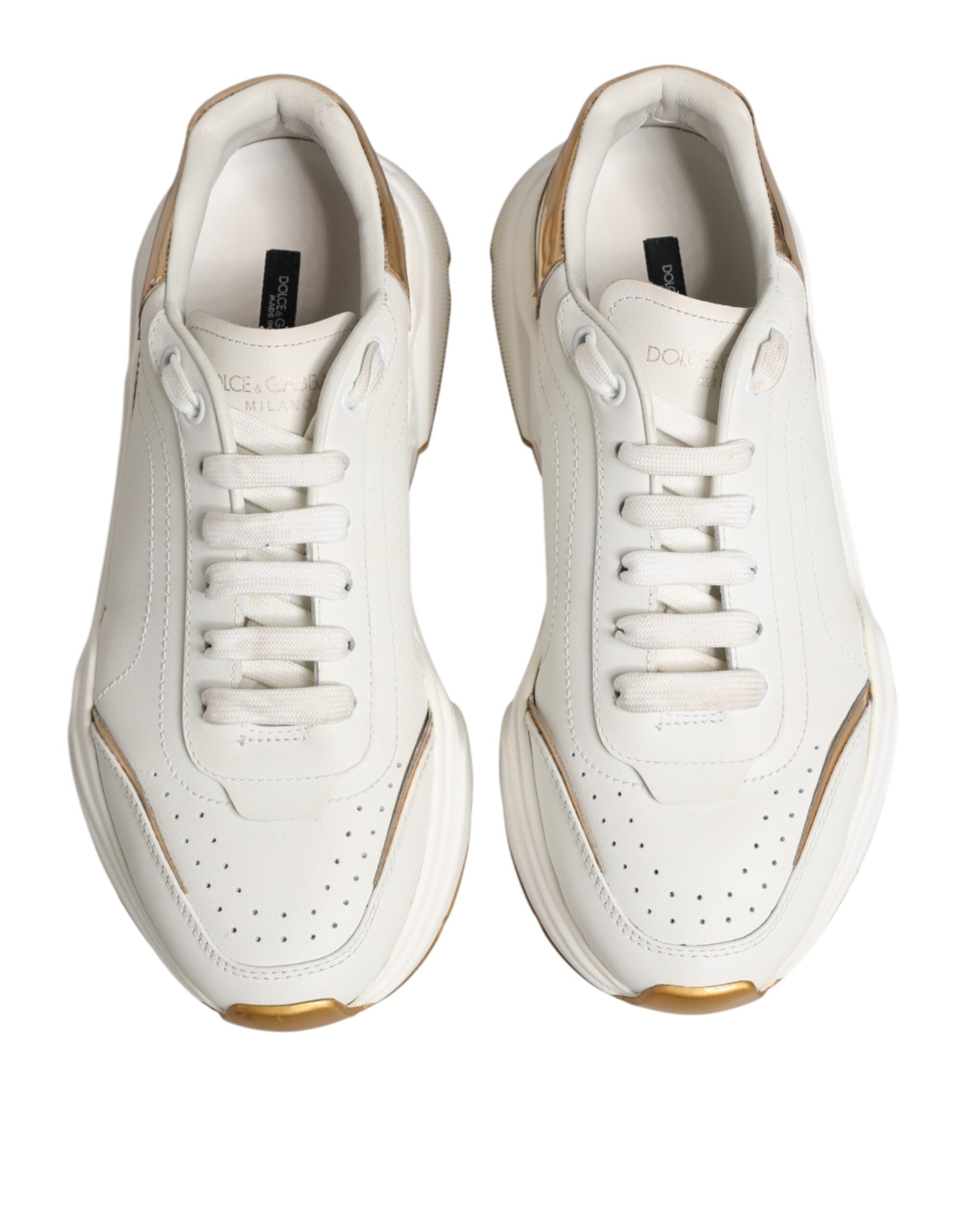 Dolce & Gabbana Weiße Gold Daymaster Sneakers