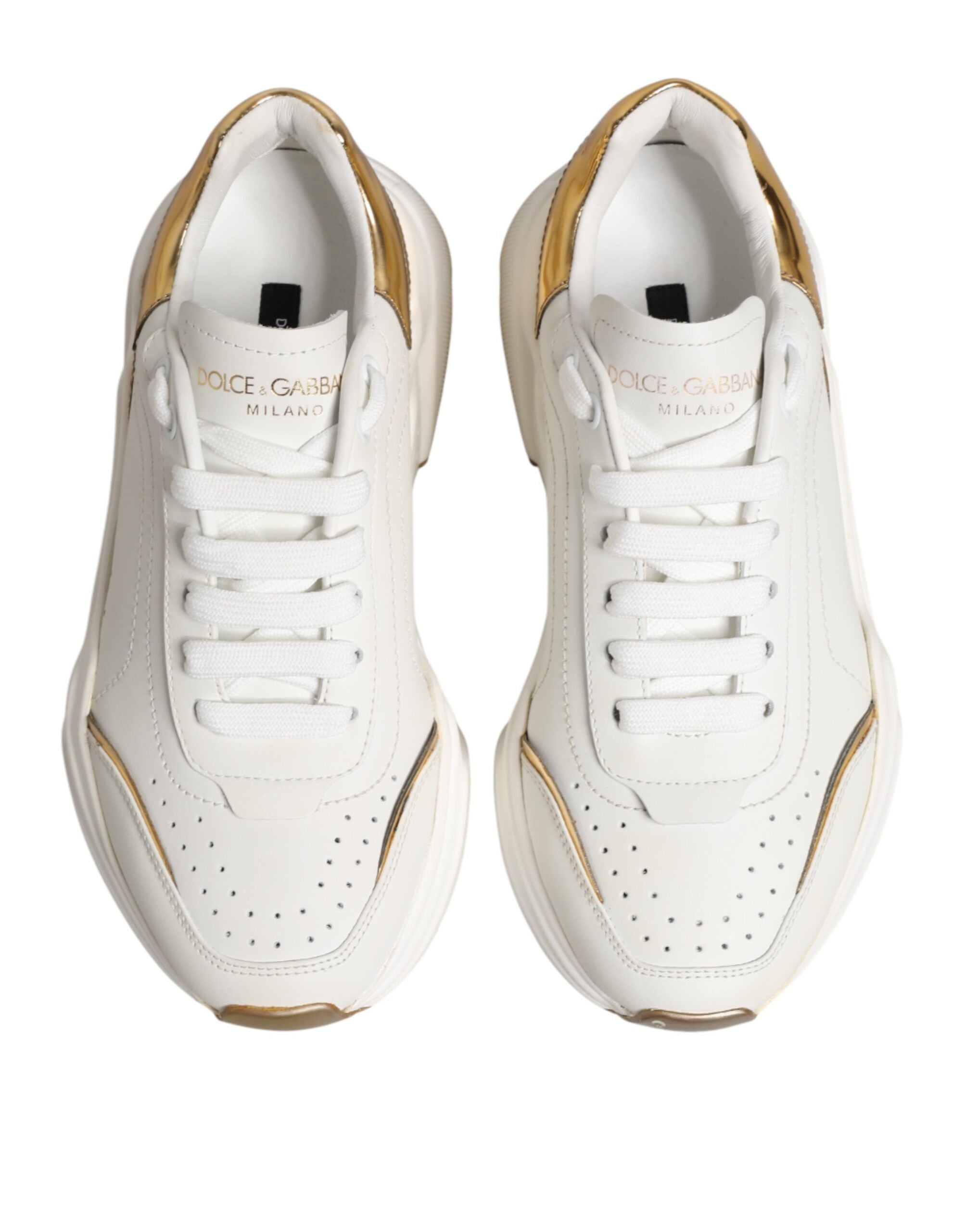 Dolce & Gabbana Weiße Gold Daymaster Sneakers