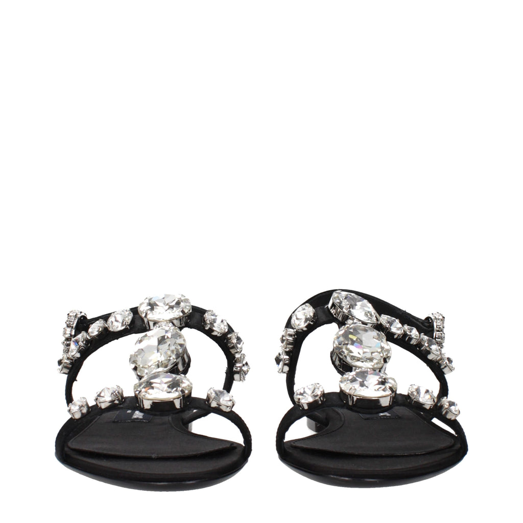 Dolce & Gabbana Black Satin Sandals