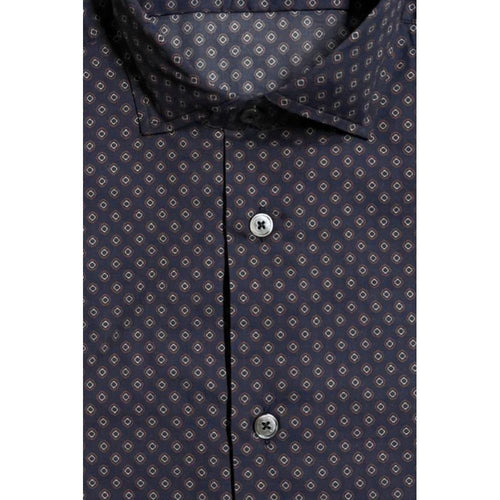 Bagutta Blaues Baumwollhemd für Herren, Slim Fit