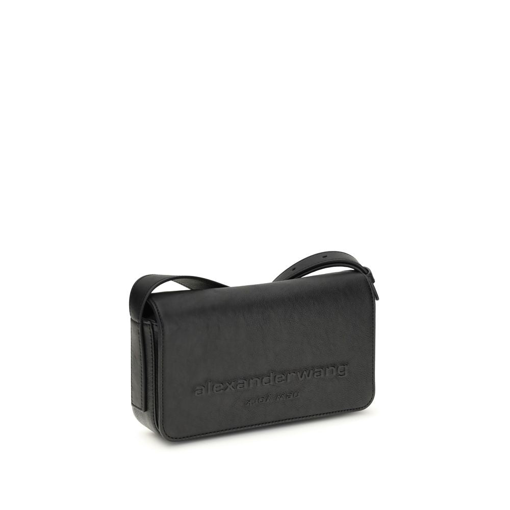 Alexander Wang Schwarze Schultertasche aus Kalbsleder Bos Taurus