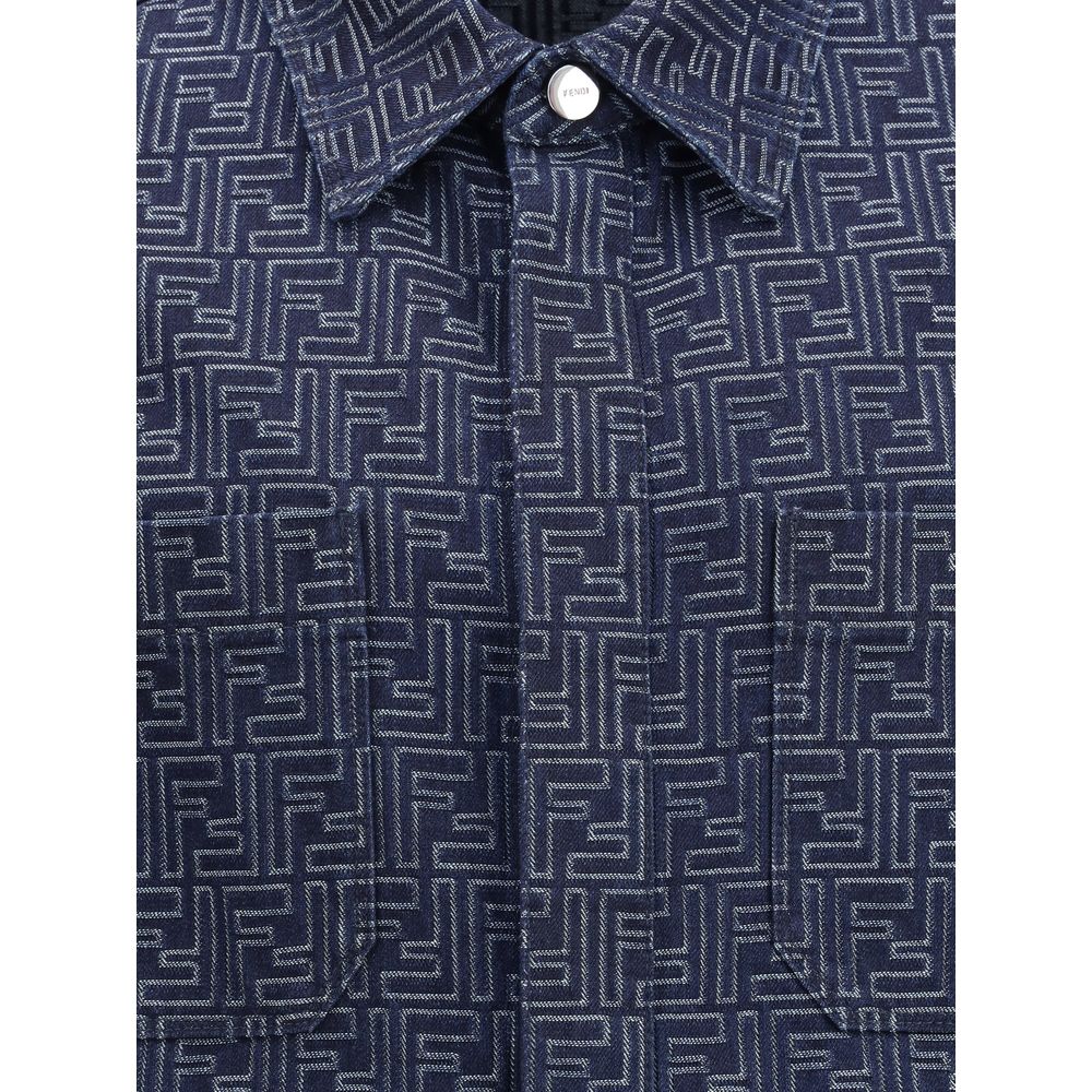 Fendi Baumwoll-Denim-Jacke in Blau