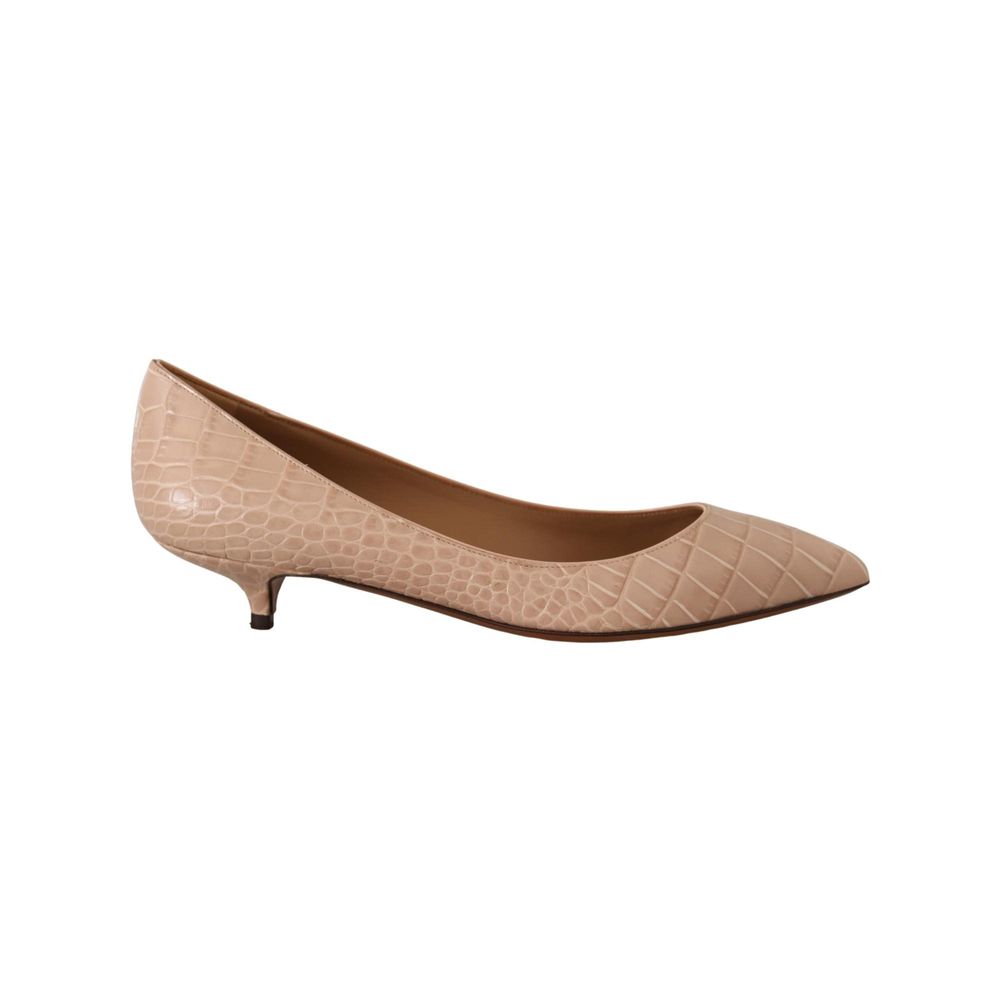 Dolce & Gabbana Beigefarbene Leder-Plateau-Pumps