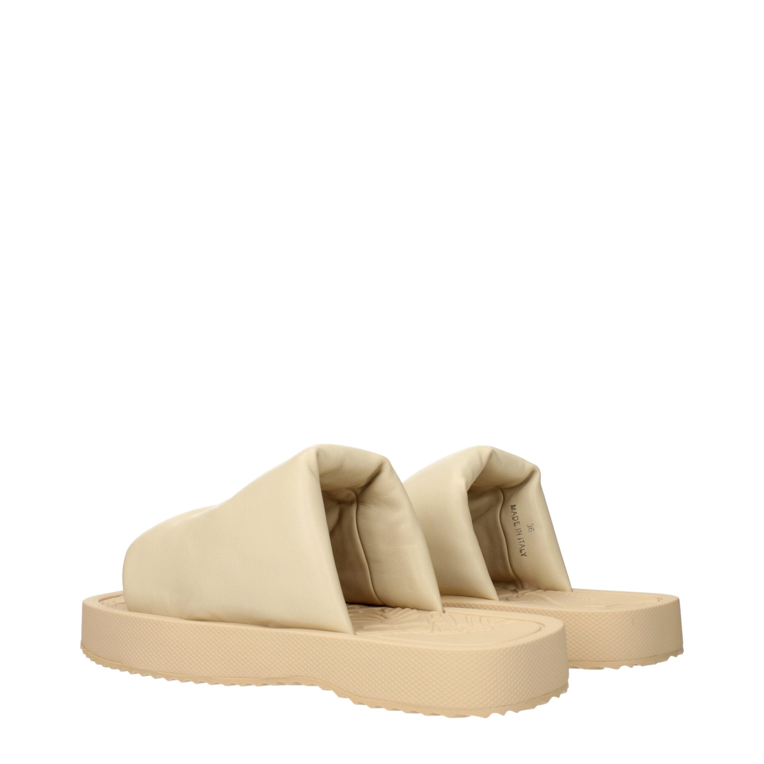 Burberry Beigefarbene Lederslipper