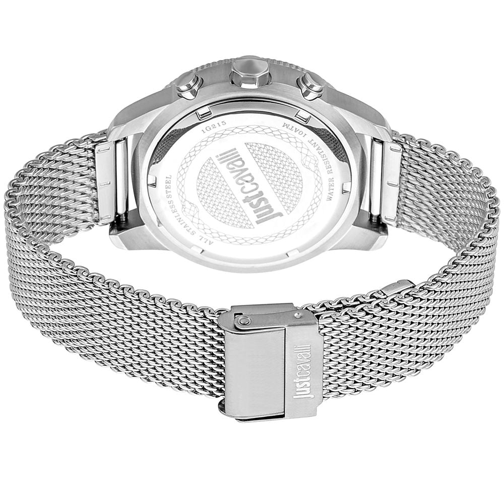 Just Cavalli Elegante Edelstahl-Armbanduhr in Grau
