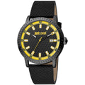 Just Cavalli Black Leather Dress Watch