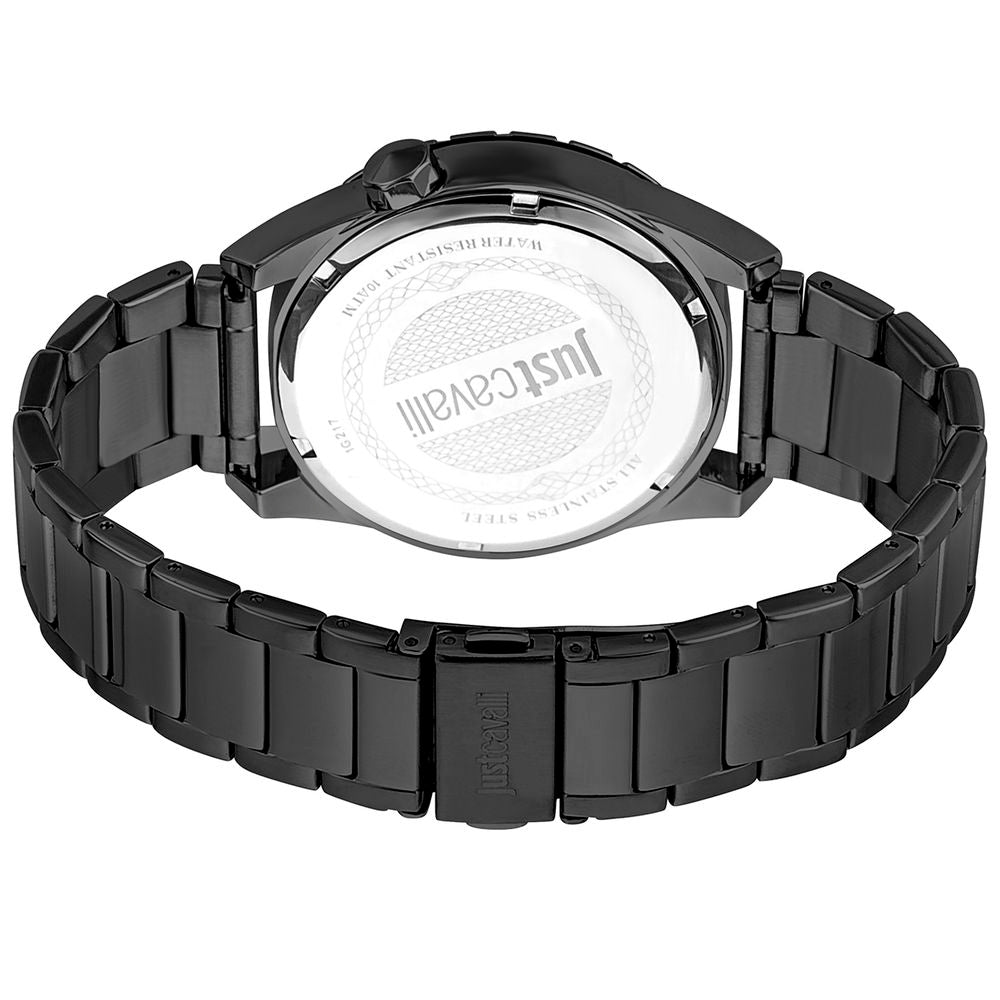 Just Cavalli Schwarze Edelstahl-Dress-Watch