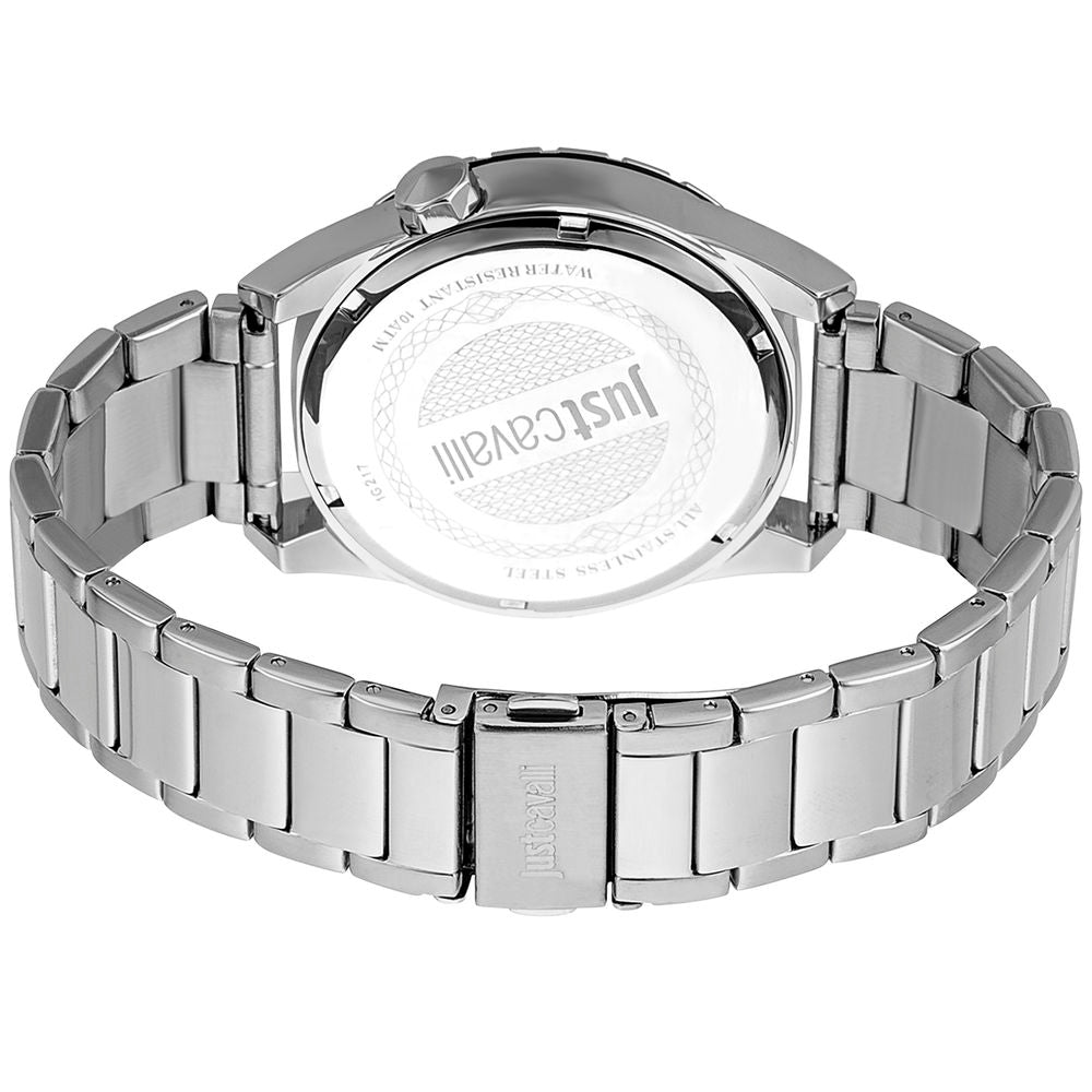 Just Cavalli Edelstahl-Armbanduhr in Grau