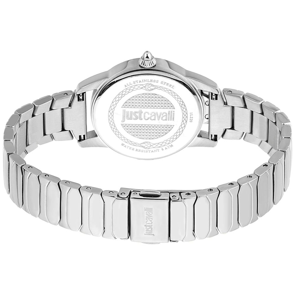 Just Cavalli Elegante Edelstahl-Armbanduhr in Grau
