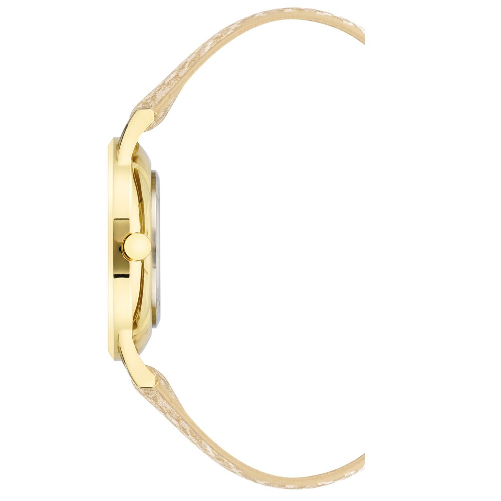 Nine West Beige Leder-Armbanduhr