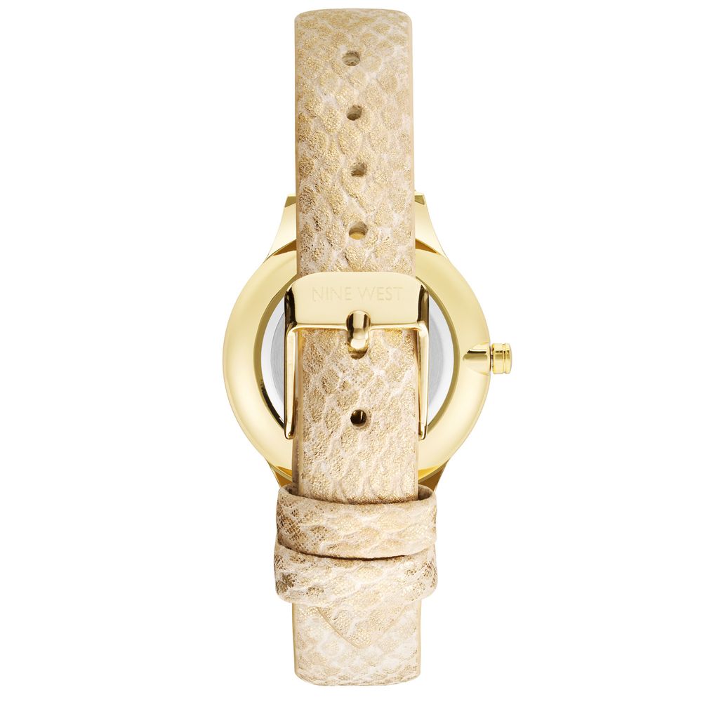 Nine West Beige Leder-Armbanduhr