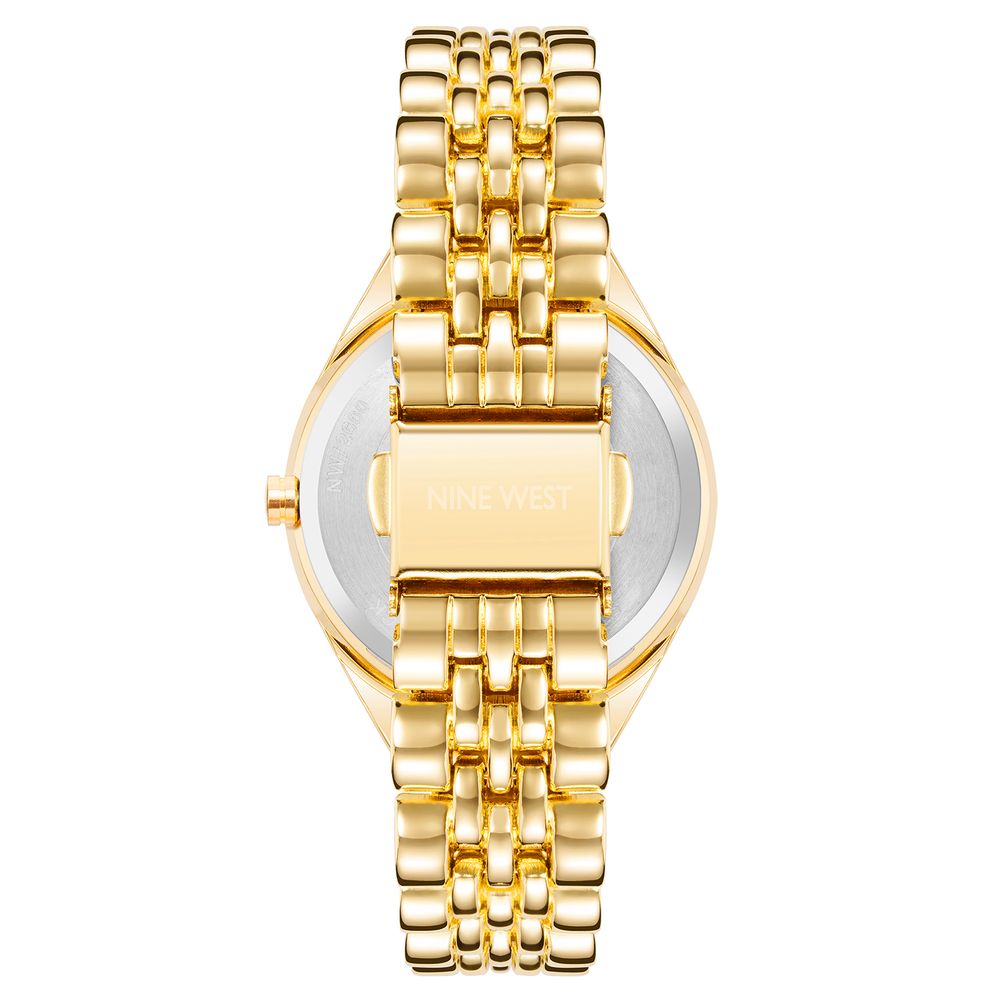 Nine West Goldene Metall-Armbanduhr