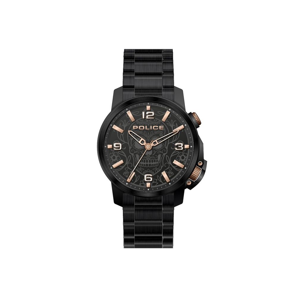 Police Schwarze Edelstahl-Dress-Watch
