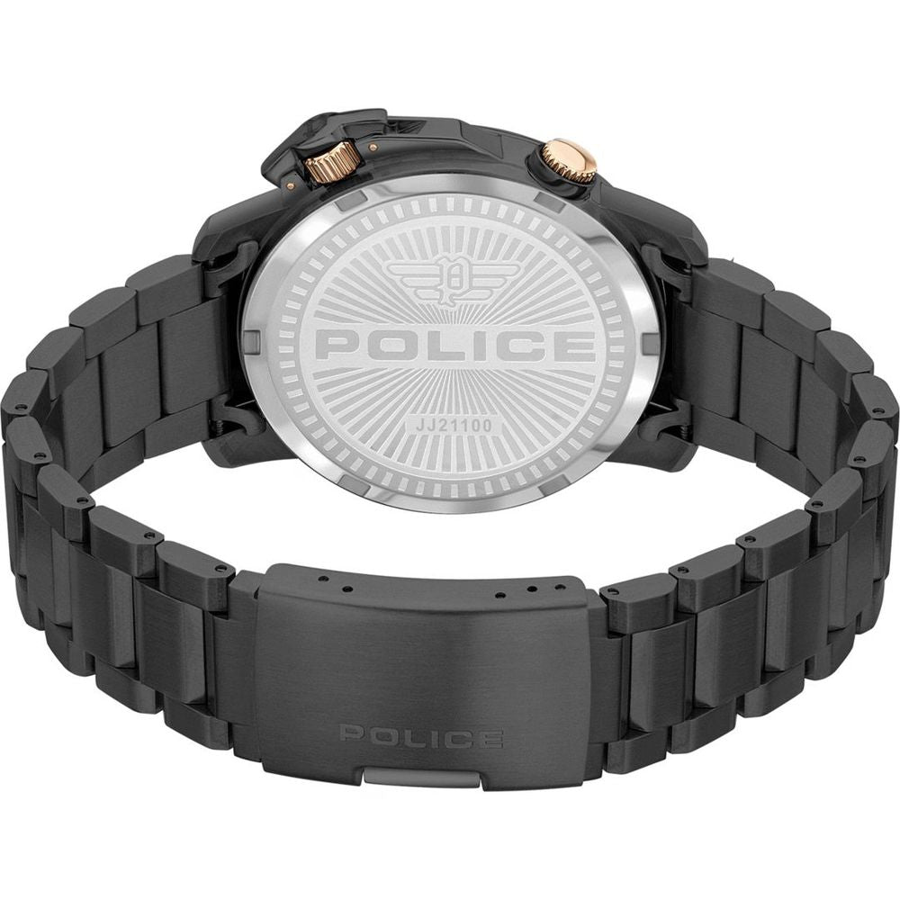 Police Schwarze Edelstahl-Dress-Watch