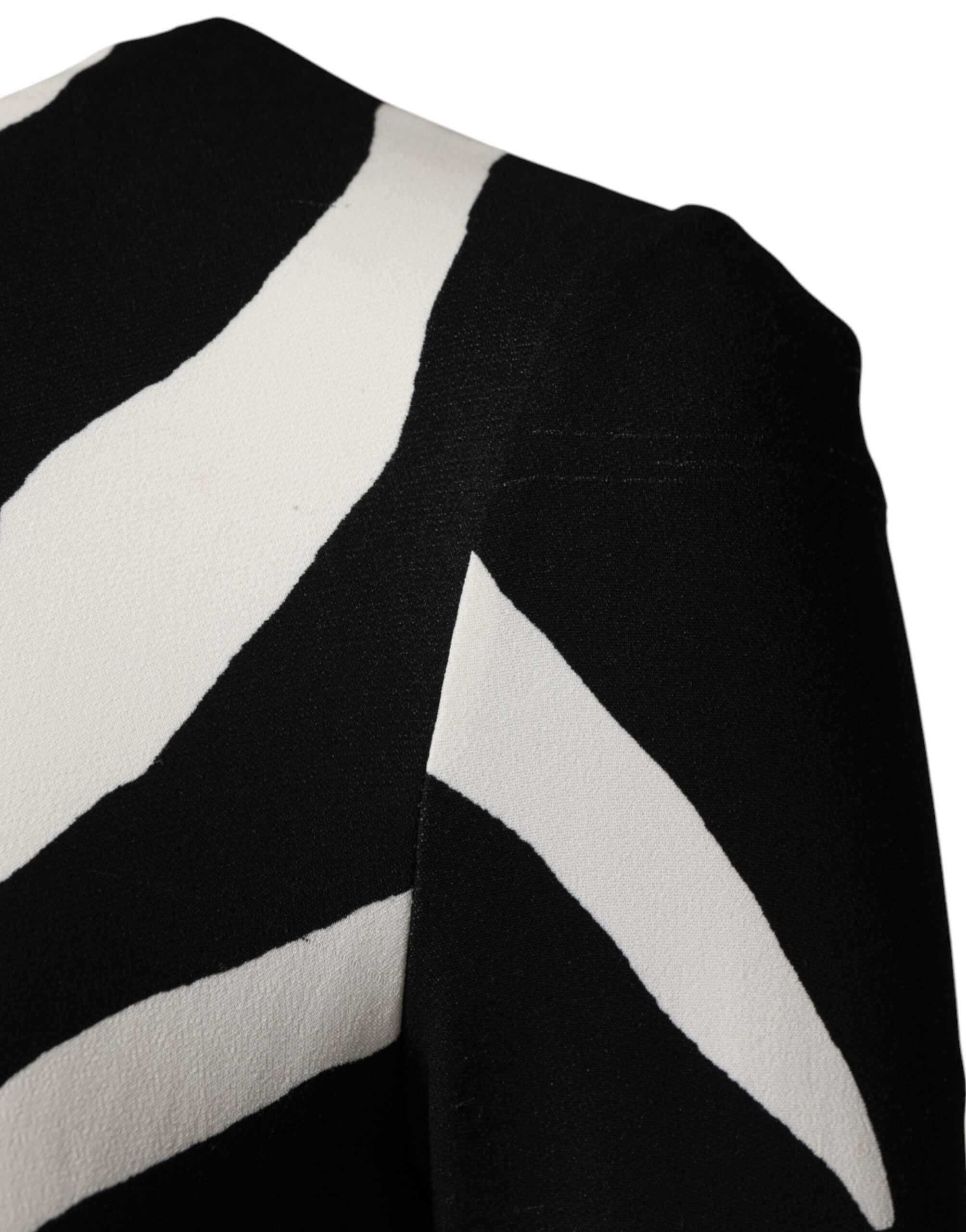 Dolce & Gabbana Schwarzes, weißes Zebra-Viskose-Etui-Midikleid