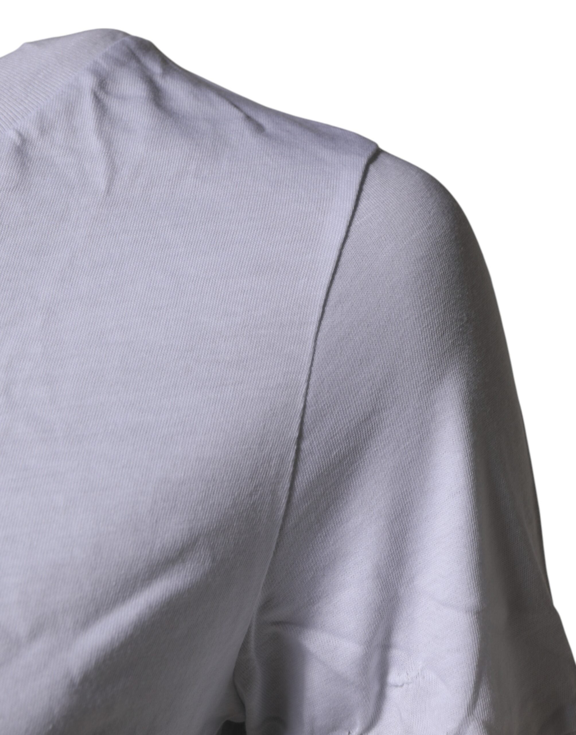 Dolce & Gabbana Weißes T-Shirt mit Rundhalsausschnitt und kurzem Arm mit DG-Logo