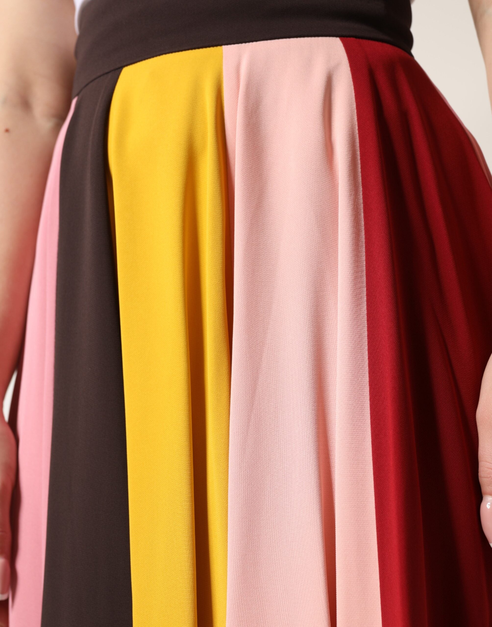 Dolce & Gabbana Mehrfarbiger Viskose-Rock mit hoher Taille und Midi-Länge