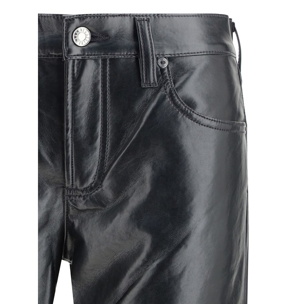 Agolde Schwarze Lederhose