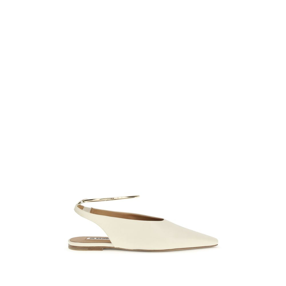 Jil Sander Cremefarbene Ziegenleder-Mules