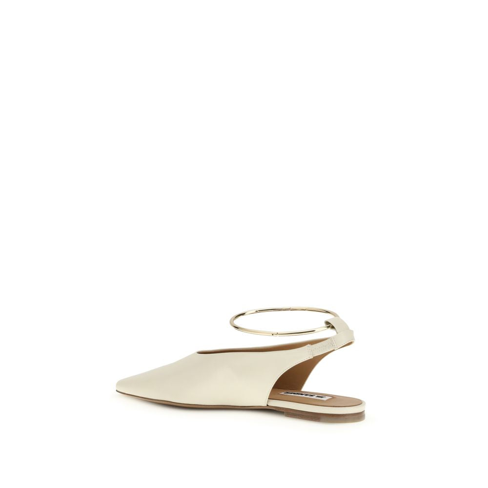 Jil Sander Cremefarbene Ziegenleder-Mules