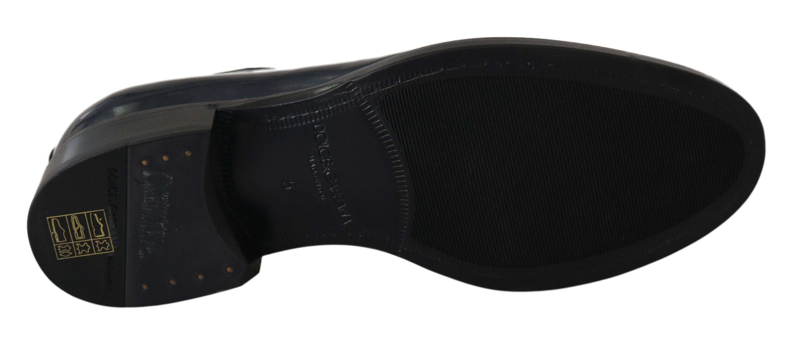 Dolce & Gabbana Blaue Leder Derby Kleid Formelle Schuhe